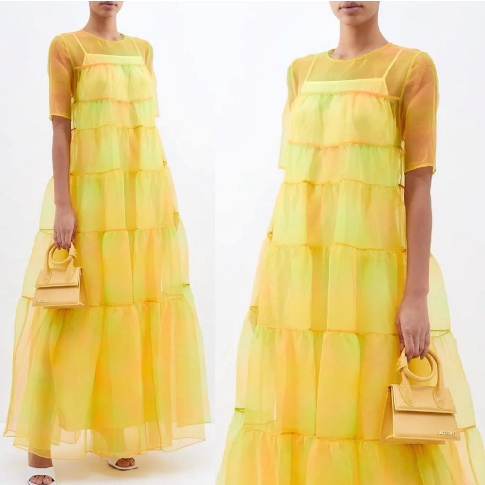 STAUD Hyacinth Organza Maxi Dress, Sz M